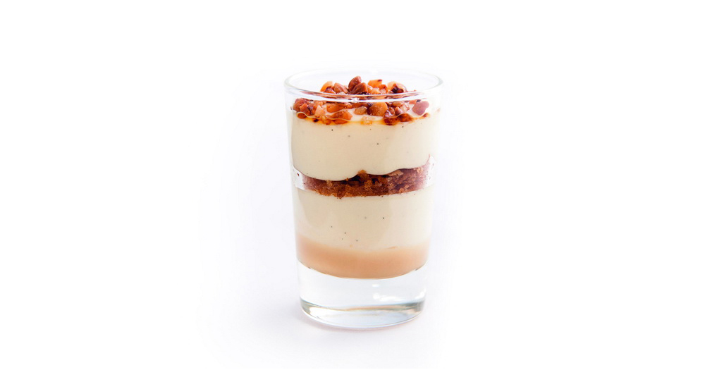 Verrine crémeux vanille caramel salé